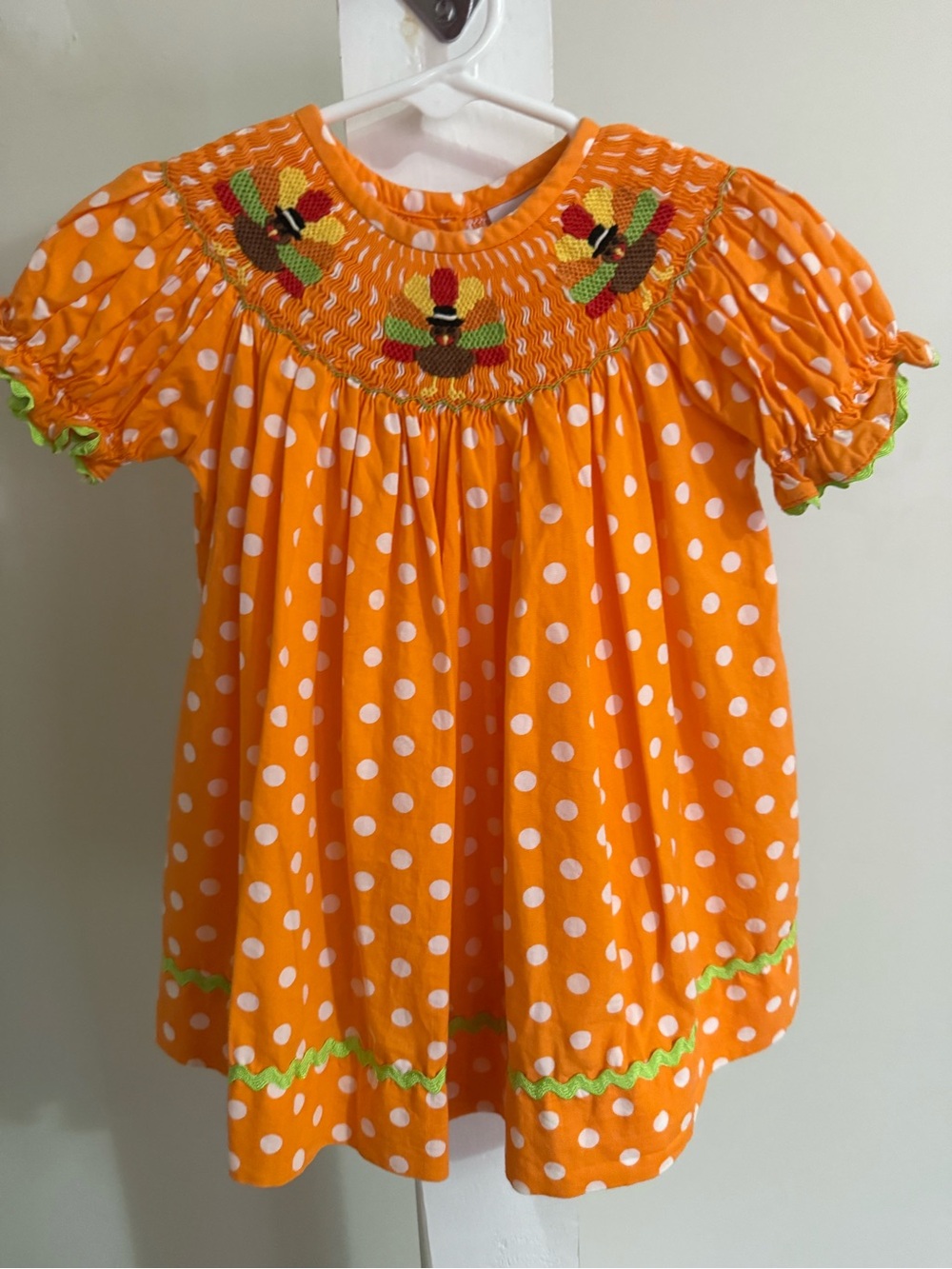 Smocked Auctions Smocked Thanksgiving Bishop Dress